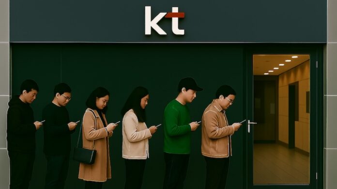 Koreans-line-up-outside-a-KT-store