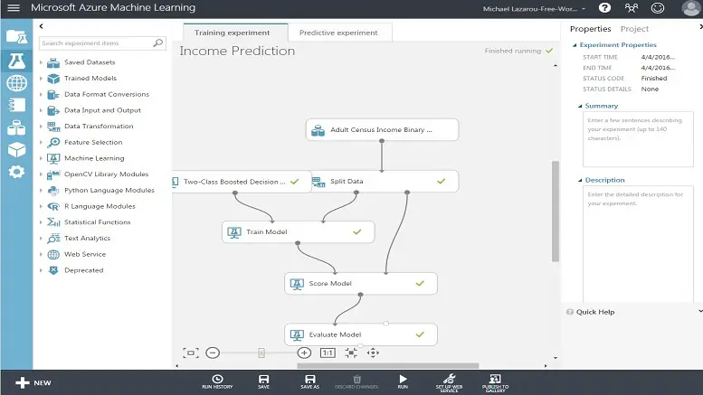 Azure ML experiment sample